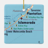 Map voor Islamorada Florida Keramisch Ornament (Achterkant)