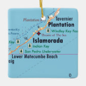Map voor Islamorada Florida Keramisch Ornament (Voorkant)