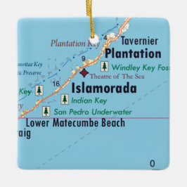 Map voor Islamorada Florida Keramisch Ornament