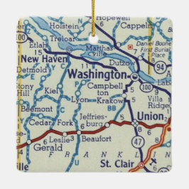 map Washington MO Keramisch Ornament