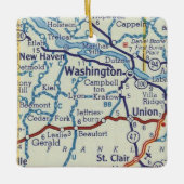 map Washington MO Keramisch Ornament (Voorkant)