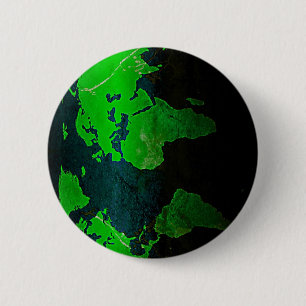 Map World Digital Earth Geography Green Shine Styl Ronde Button 5,7 Cm