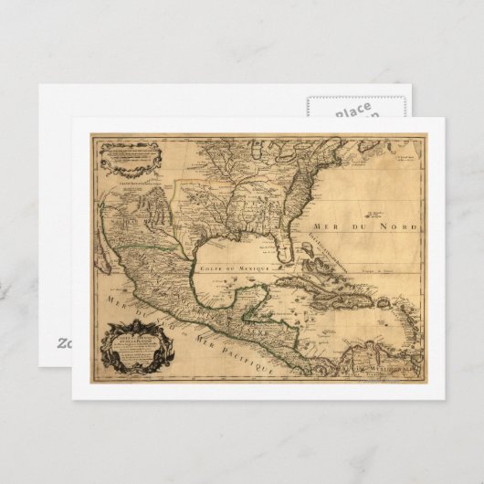 Map Zuid-Verenigde Staten en Midden-Amerika Briefkaart (Voorkant / Achterkant)