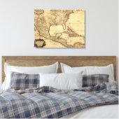 Map Zuid-Verenigde Staten en Midden-Amerika Canvas Afdruk (Insitu (Slaapkamer))