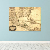 Map Zuid-Verenigde Staten en Midden-Amerika Canvas Afdruk (Insitu (Houten vloer))