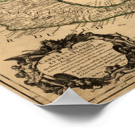 Map Zuid-Verenigde Staten en Midden-Amerika Poster (Hoek)