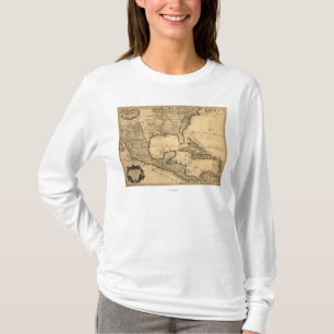 Map Zuid-Verenigde Staten en Midden-Amerika T-shirt