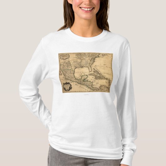 Map Zuid-Verenigde Staten en Midden-Amerika T-shirt (Voorkant)