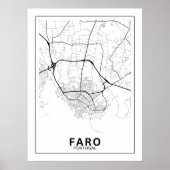 Mapa Da Cidade Faro Estilo Linha Clássico Poster (Voorkant)