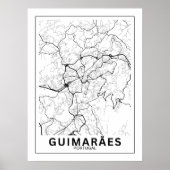 Mapa Da Cidade Guimarães Estilo Linha Clássico Poster (Voorkant)