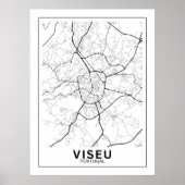  Mapa Da Cidade Viseu Estilo Linha Clássico Poster (Voorkant)
