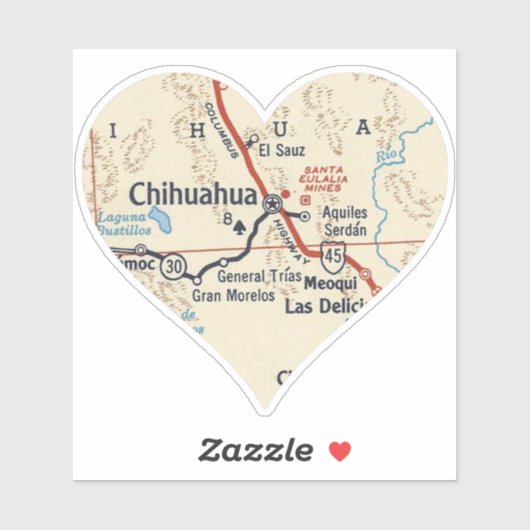 Mapa De Chihuahua Sticker (Vel)