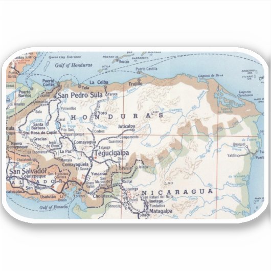 Mapa de Honduras Sticker (Voorkant)