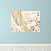 Mapa de los Estados Unidos de Mejico Canvas Afdruk (Insitu (Houten vloer))