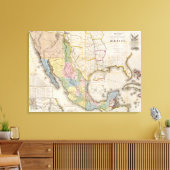 Mapa de los Estados Unidos de Mejico Canvas Afdruk (Insitu (Woonkamer))