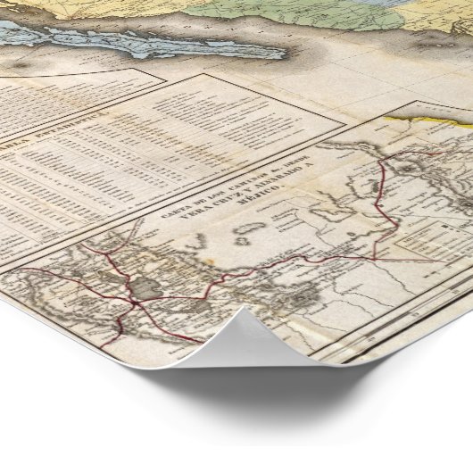 Mapa de los Estados Unidos de Mejico Poster (Hoek)