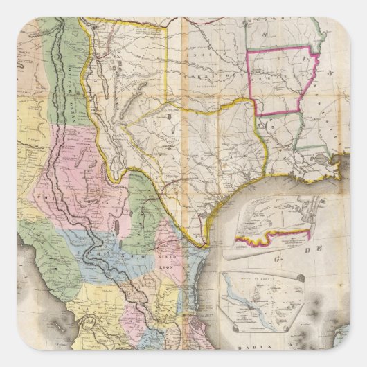 Mapa de los Estados Unidos de Mejico Vierkante Sticker (Voorkant)