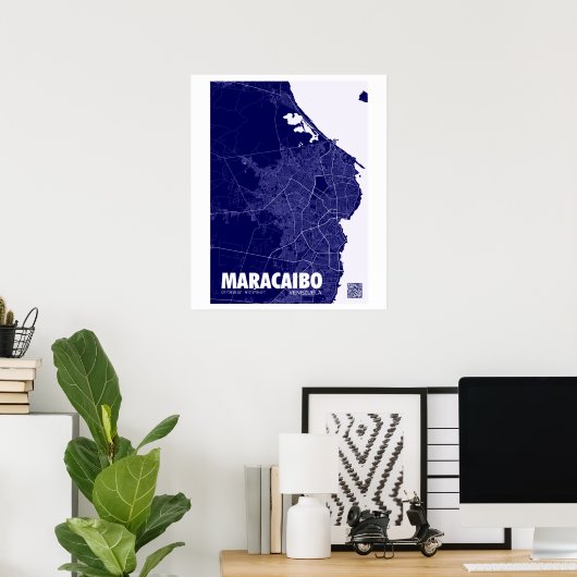 Mapa de Maracaibo - Venezolaanse reiskaart Poster (Thuiskantoor)