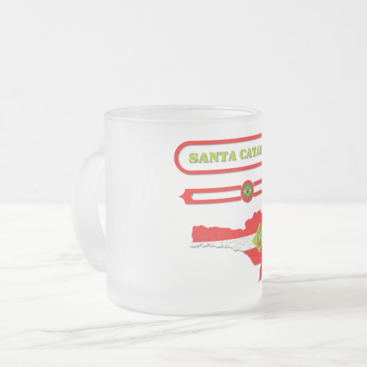 MAPA DE SANTA CATARINA. SAMER BRASIL MATGLAS KOFFIEMOK (Voorkant links)