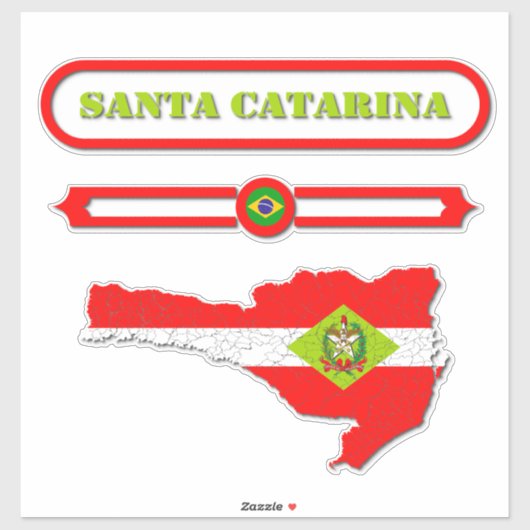 MAPA DE SANTA CATARINA. SAMER BRASIL STICKER (Vel)