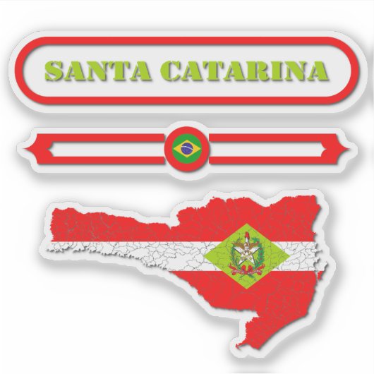 MAPA DE SANTA CATARINA. SAMER BRASIL STICKER (Voorkant)