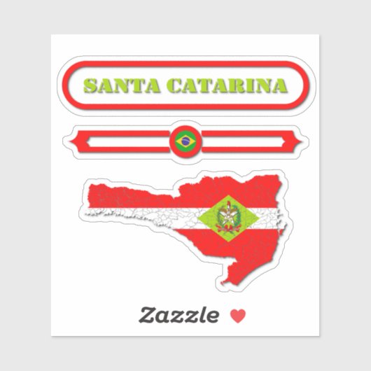 MAPA DE SANTA CATARINA. SAMER BRASIL STICKER (Vel)