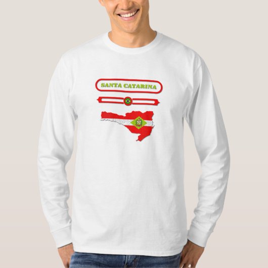 MAPA DE SANTA CATARINA. SAMER BRASIL T-SHIRT (Voorkant)
