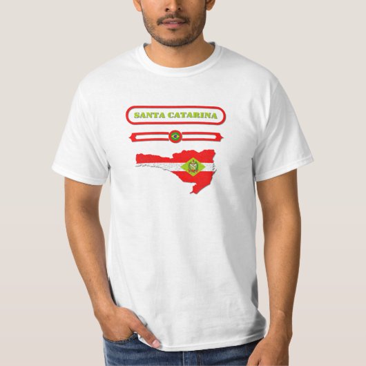 MAPA DE SANTA CATARINA. SAMER BRASIL T-SHIRT (Voorkant)