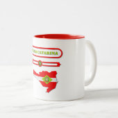 MAPA DE SANTA CATARINA. SAMER BRASIL TWEEKLEURIGE KOFFIEMOK (Voorkant rechts)