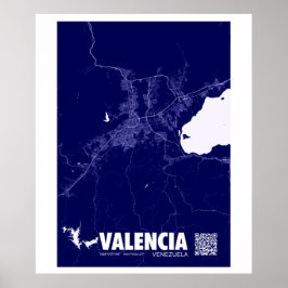 Mapa de Valencia - Venezolaanse reiskaart Poster