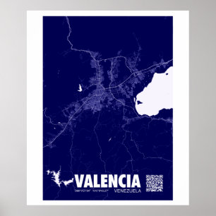 Mapa de Valencia - Venezolaanse reiskaart Poster