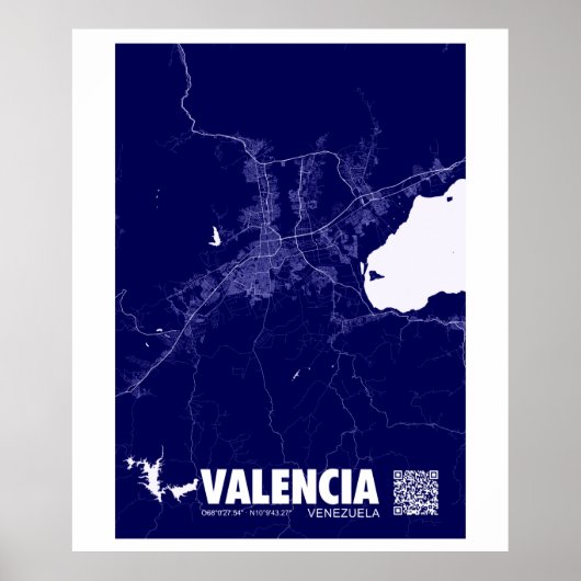 Mapa de Valencia - Venezolaanse reiskaart Poster (Voorkant)