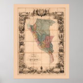 Mapa del Peru (1862) Poster (Voorkant)