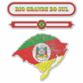 MAPA DO RIO GRANDE DO SUL. SAMER BRASIL STICKER (Voorkant)