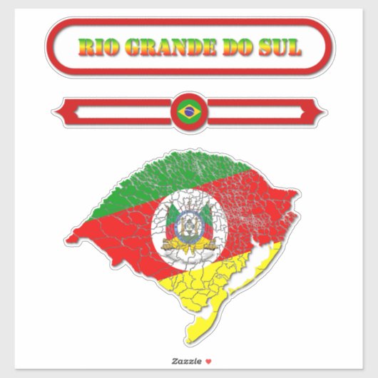 MAPA DO RIO GRANDE DO SUL. SAMER BRASIL STICKER (Vel)