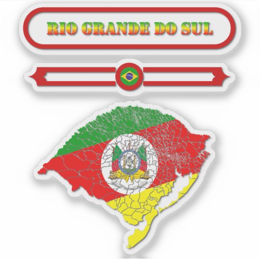 MAPA DO RIO GRANDE DO SUL. SAMER BRASIL STICKER (Voorkant)