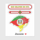MAPA DO RIO GRANDE DO SUL. SAMER BRASIL STICKER (Vel)