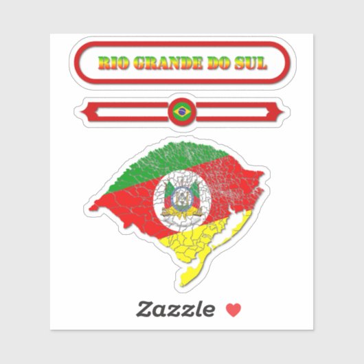 MAPA DO RIO GRANDE DO SUL. SAMER BRASIL STICKER (Vel)