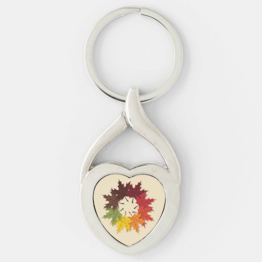 Mapelbladcirkel Sleutelhanger (Voorkant)