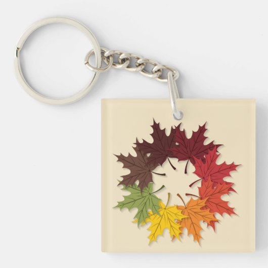 Mapelbladcirkel Sleutelhanger (Voorkant)