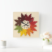 Mapelbladcirkel Vierkante Klok (Huis)