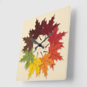 Mapelbladcirkel Vierkante Klok (Hoek)