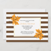 Mapelbladeren en strepen vallen vrijgezellenfeest kaart (Voorkant)