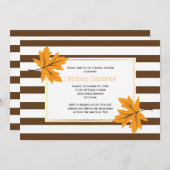 Mapelbladeren en strepen vallen vrijgezellenfeest kaart (Voorkant / Achterkant)