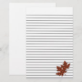 Mapelbladeren in Briefpapier met rood gespleten gl (Voorkant / Achterkant)