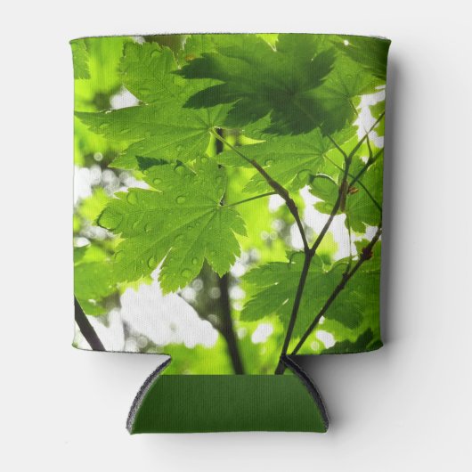 Mapelbladeren met regendruppels blikjeskoeler (Voorkant)