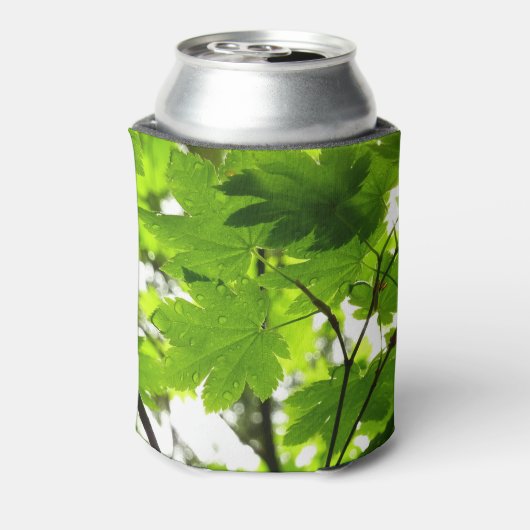 Mapelbladeren met regendruppels blikjeskoeler (Blikje Achterkant)