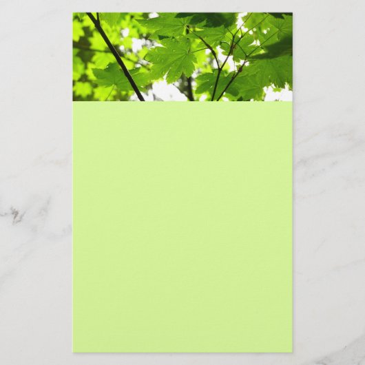 Mapelbladeren met regendruppels briefpapier (Voorkant)