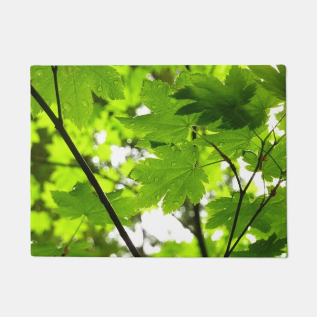 Mapelbladeren met regendruppels deurmat (Voorkant)