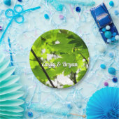 Mapelbladeren met regendruppels papieren bordje (Feest)